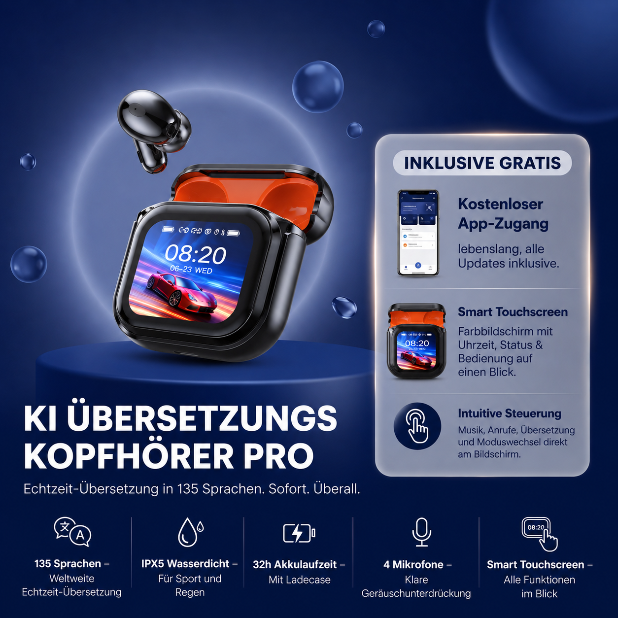 KI Übersetzungs-Kopfhörer PRO